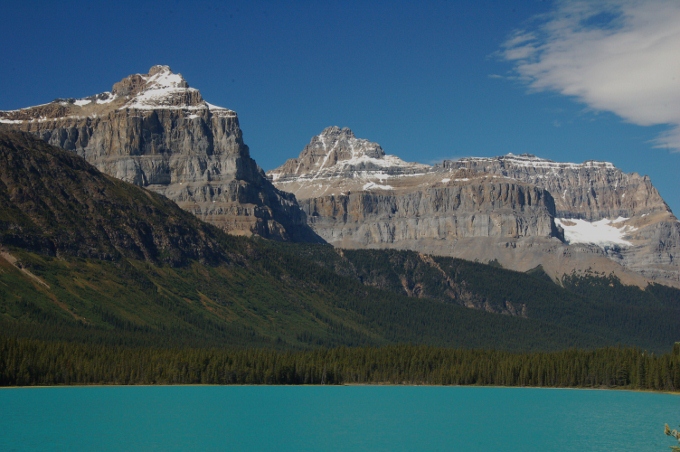 glaciel lake in the Rockies of Canada